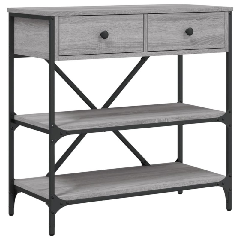vidaXL Τραπέζι Κονσόλα Γκρι Sonoma 75x34,5x75 εκ. Επεξεργασμένο Ξύλο