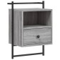 vidaXL Κομοδίνο Επιτοίχιο Γκρι Sonoma 40x30x61 εκ. από Επεξεργ. Ξύλο
