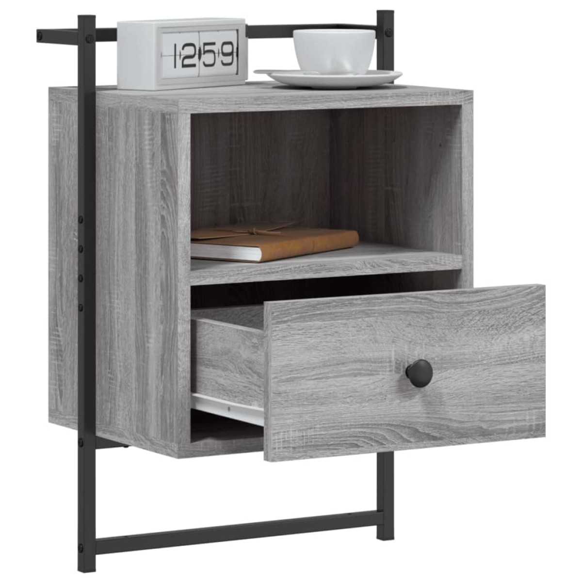 vidaXL Κομοδίνο Επιτοίχιο Γκρι Sonoma 40x30x61 εκ. από Επεξεργ. Ξύλο