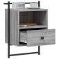 vidaXL Κομοδίνο Επιτοίχιο Γκρι Sonoma 40x30x61 εκ. από Επεξεργ. Ξύλο