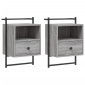 vidaXL Κομοδίνα Επιτοίχια 2 τεμ. Γκρι Sonoma 40x30x61 εκ Επεξεργ. Ξύλο