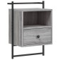 vidaXL Κομοδίνα Επιτοίχια 2 τεμ. Γκρι Sonoma 40x30x61 εκ Επεξεργ. Ξύλο