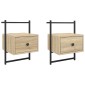 vidaXL Κομοδίνα Επιτοίχια 2 τεμ. Sonoma Δρυς 35x30x51 εκ Επεξεργ. Ξύλο