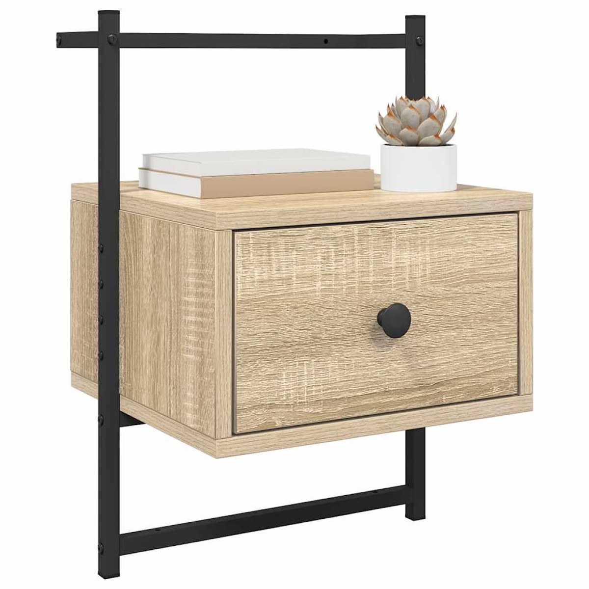 vidaXL Κομοδίνα Επιτοίχια 2 τεμ. Sonoma Δρυς 35x30x51 εκ Επεξεργ. Ξύλο