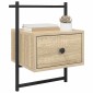 vidaXL Κομοδίνα Επιτοίχια 2 τεμ. Sonoma Δρυς 35x30x51 εκ Επεξεργ. Ξύλο