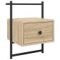 vidaXL Κομοδίνα Επιτοίχια 2 τεμ. Sonoma Δρυς 35x30x51 εκ Επεξεργ. Ξύλο