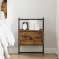vidaXL Κομοδίνο Επιτοίχιο Καπνιστή Δρυς 35x30x51 εκ. από Επεξεργ. Ξύλο
