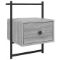 vidaXL Κομοδίνο Επιτοίχιο Γκρι Sonoma 35x30x51 εκ. από Επεξεργ. Ξύλο