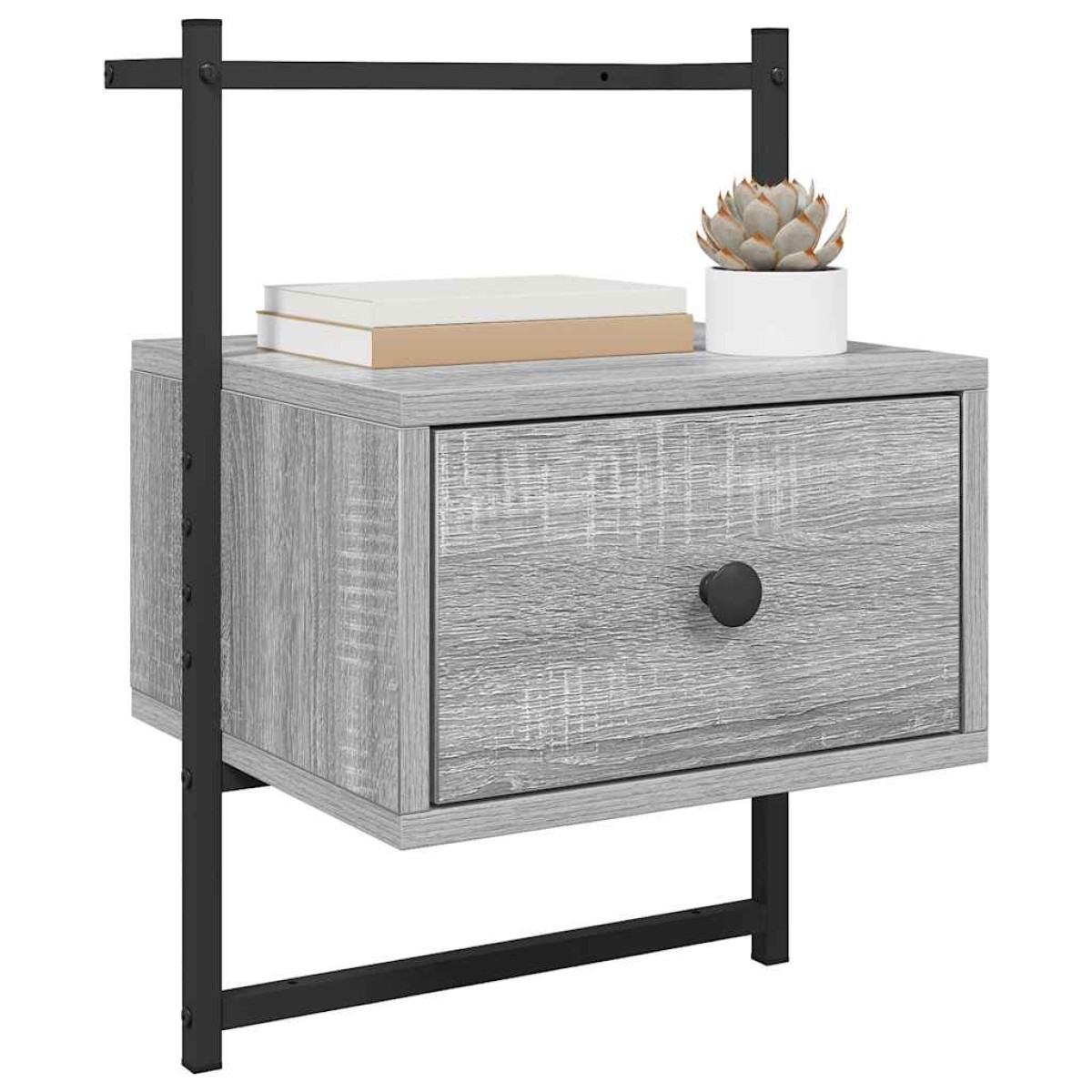 vidaXL Κομοδίνο Επιτοίχιο Γκρι Sonoma 35x30x51 εκ. από Επεξεργ. Ξύλο