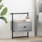 vidaXL Κομοδίνο Επιτοίχιο Γκρι Sonoma 35x30x51 εκ. από Επεξεργ. Ξύλο