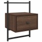vidaXL Κομοδίνα Επιτοίχια 2 τεμ. Καφέ Δρυς 35x30x51 εκ. Επεξ. Ξύλο