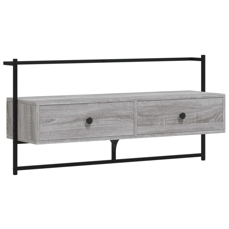 vidaXL Έπιπλο Τηλεόρασης Επιτοίχιο Γκρι Sonoma 100,5x30x51 εκ Επ. Ξύλο