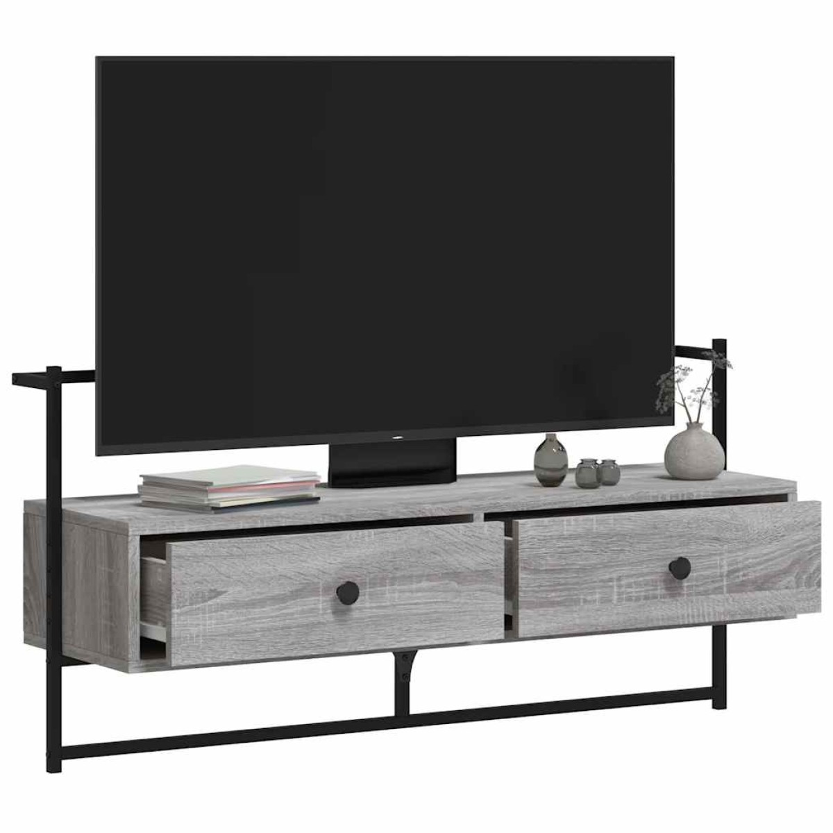 vidaXL Έπιπλο Τηλεόρασης Επιτοίχιο Γκρι Sonoma 100,5x30x51 εκ Επ. Ξύλο