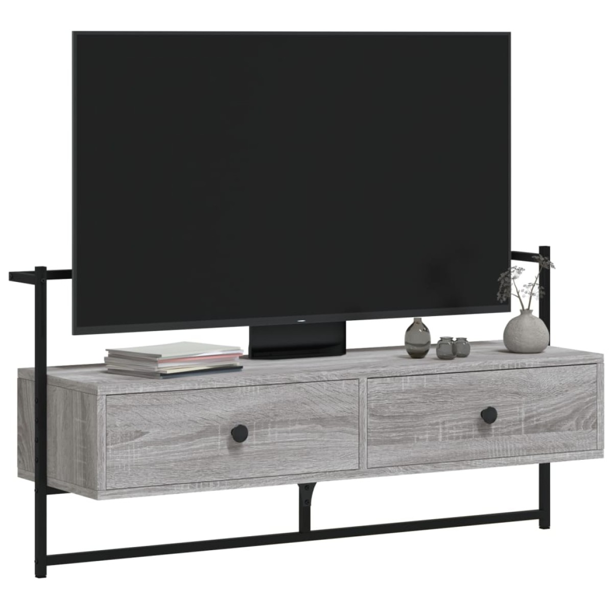 vidaXL Έπιπλο Τηλεόρασης Επιτοίχιο Γκρι Sonoma 100,5x30x51 εκ Επ. Ξύλο