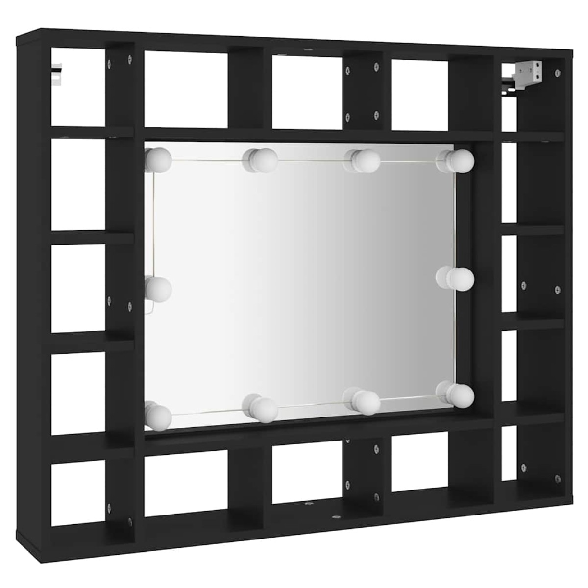 vidaXL Έπιπλο Καθρέπτη LED Μαύρο 91 x 15 x 76,5 εκ.