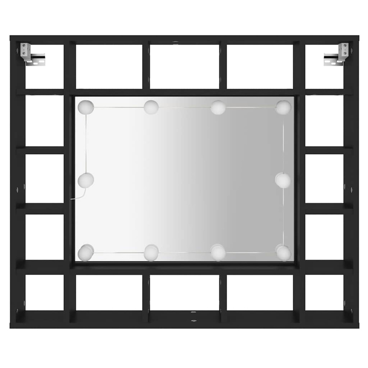 vidaXL Έπιπλο Καθρέπτη LED Μαύρο 91 x 15 x 76,5 εκ.