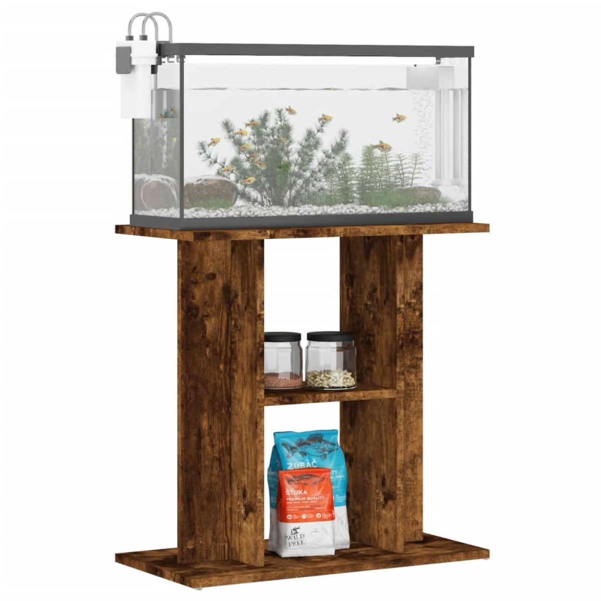 vidaXL Βάση Ενυδρείου Καπνιστή Δρυς 60x30x60 εκ. Επεξεργασμένο Ξύλο