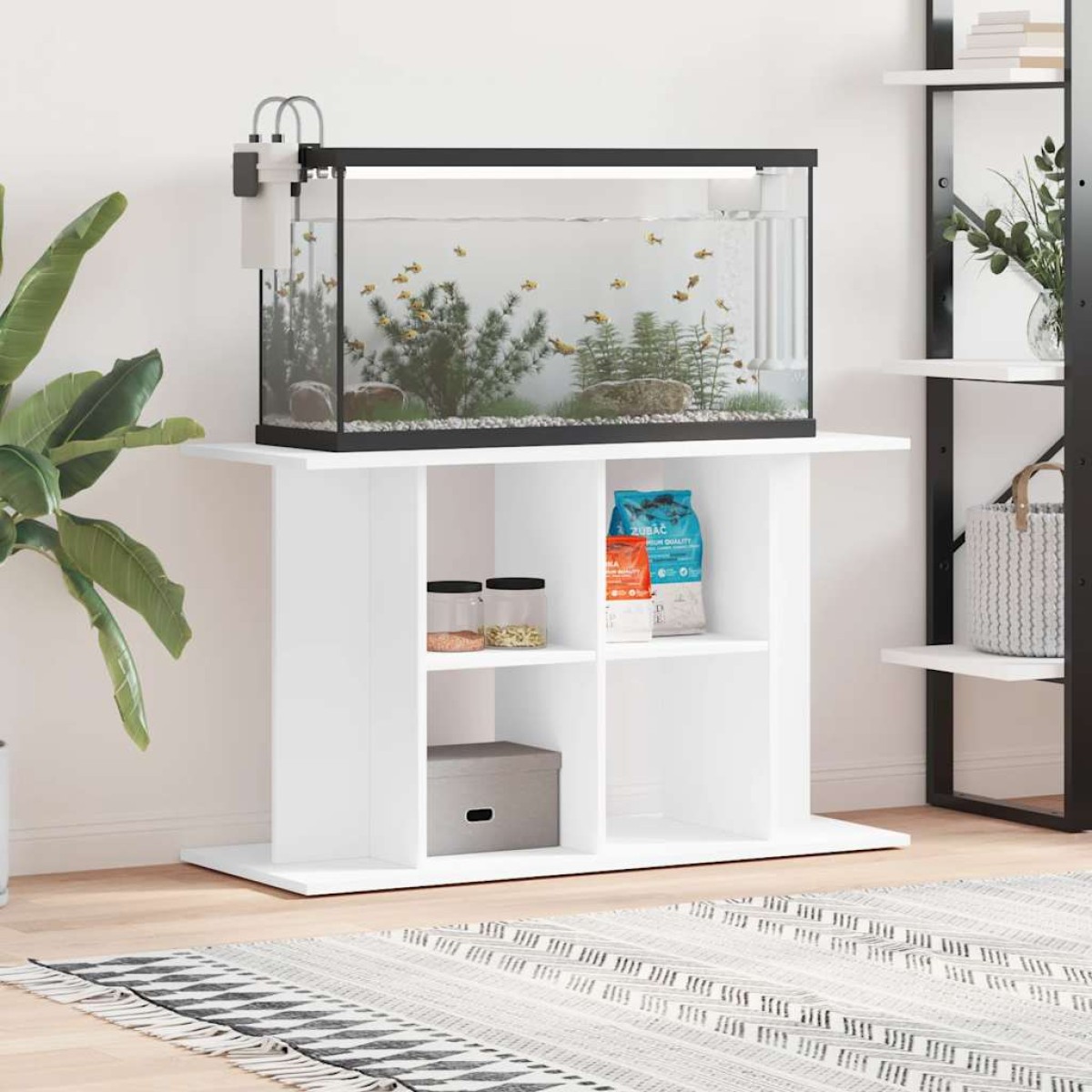 vidaXL Βάση Ενυδρείου Λευκή 100 x 40 x 60 εκ. από Επεξεργασμένο Ξύλο