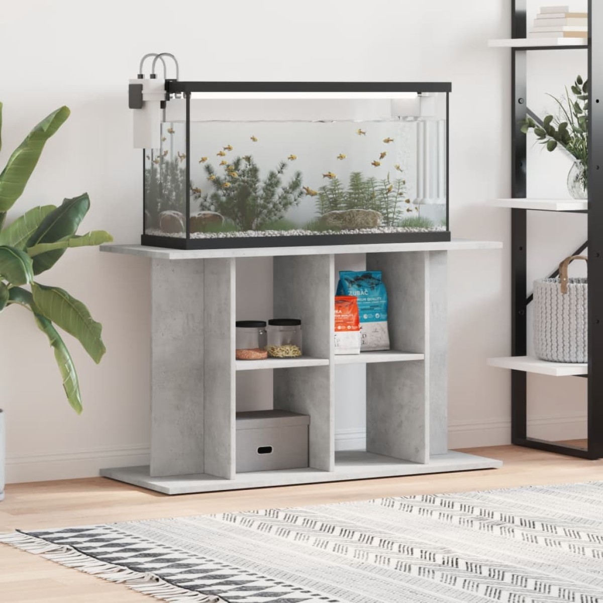 vidaXL Βάση Ενυδρείου Γκρι Σκυροδ. 100x40x60 εκ. Επεξεργασμένο Ξύλο