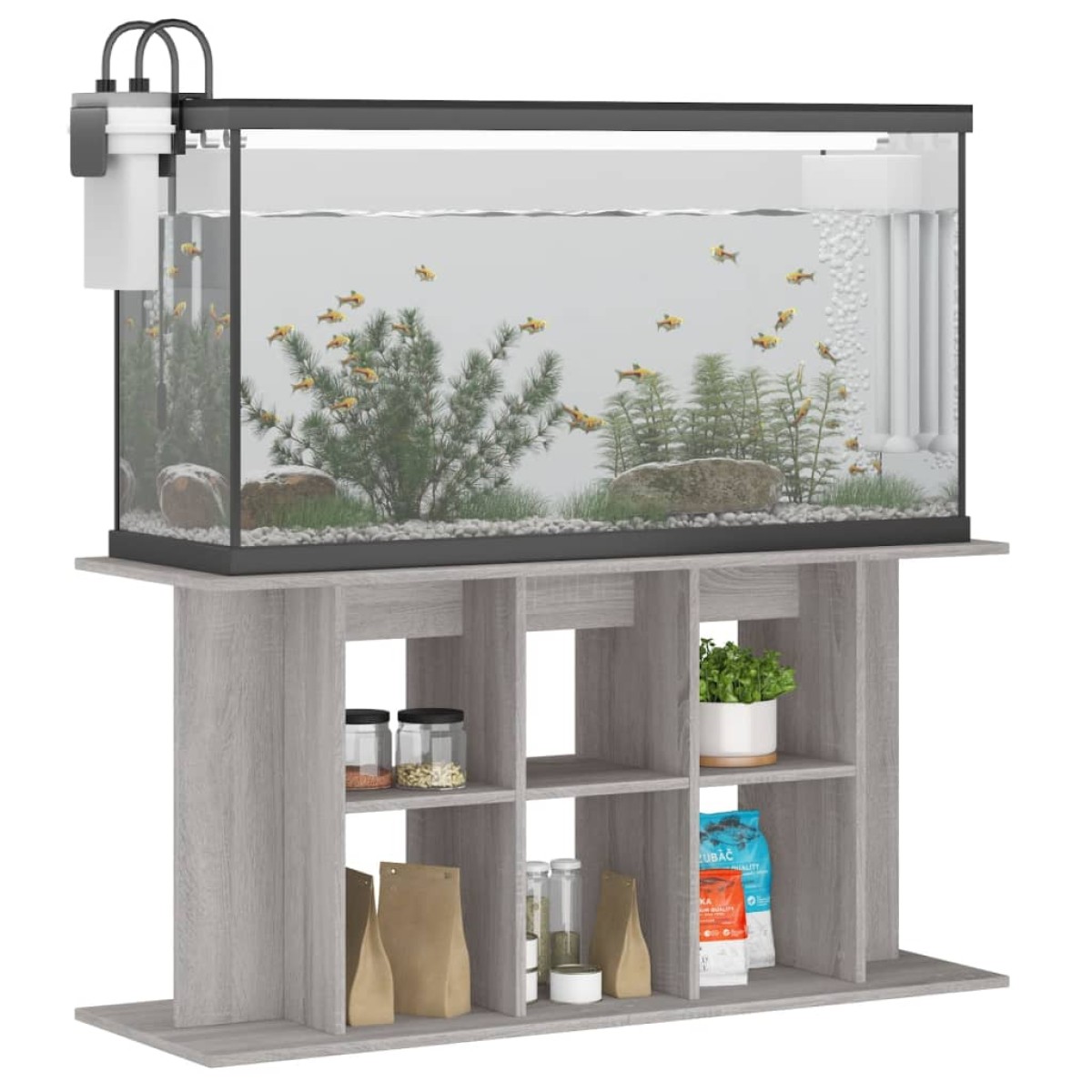 vidaXL Βάση Ενυδρείου Γκρι Sonoma 120x40x60 εκ. από Επεξεργασμένο Ξύλο