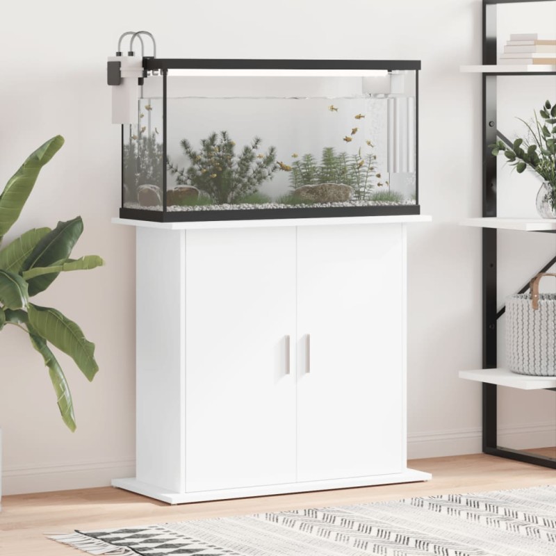 vidaXL Βάση Ενυδρείου Λευκή 81 x 36 x 73 εκ. από Επεξεργασμένο Ξύλο