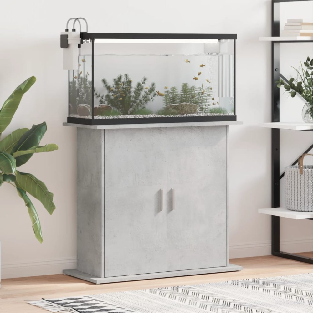 vidaXL Βάση Ενυδρείου Γκρι από Σκυρόδεμα 81 x 36 x 73 εκ. από Τεχνητό Ξύλο