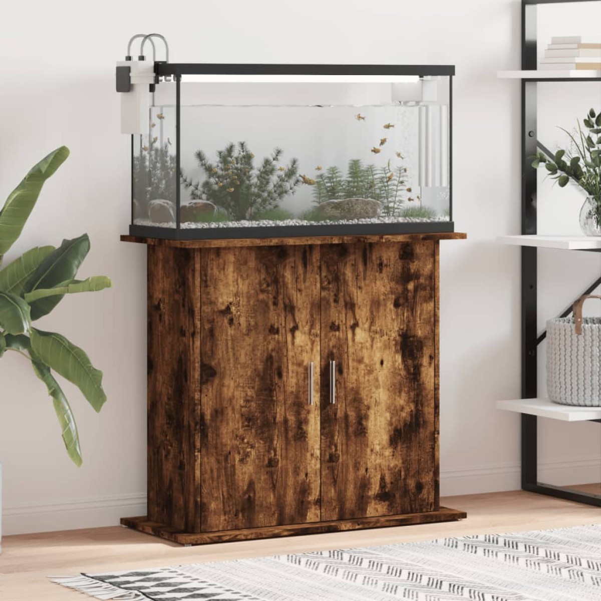 vidaXL Βάση Ενυδρείου Καπνιστή Δρυς 81x36x73 εκ. Επεξεργασμένο Ξύλο