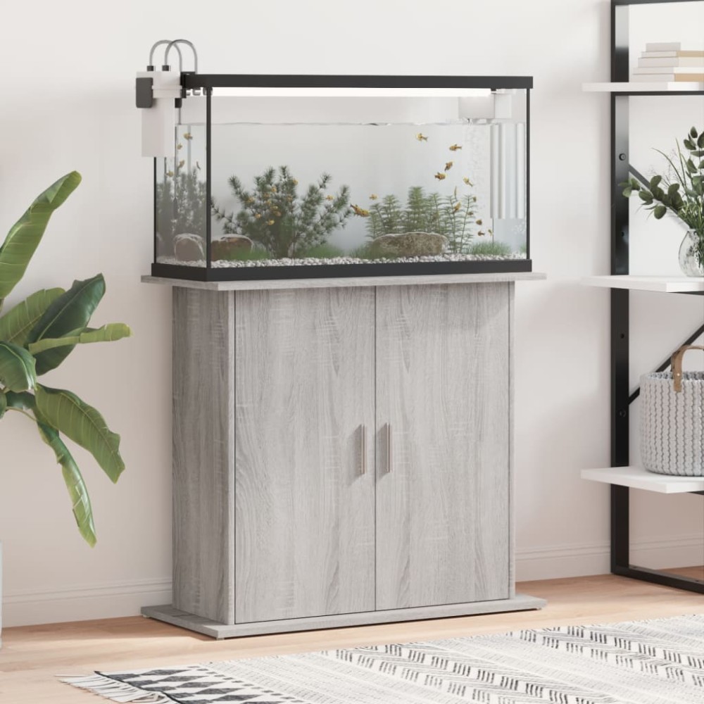 vidaXL Βάση Ενυδρείου Γκρι Sonoma 81x36x73 εκ. από Επεξεργασμένο Ξύλο