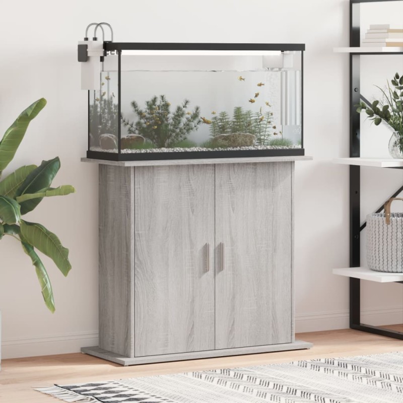 vidaXL Βάση Ενυδρείου Γκρι Sonoma 81x36x73 εκ. από Επεξεργασμένο Ξύλο