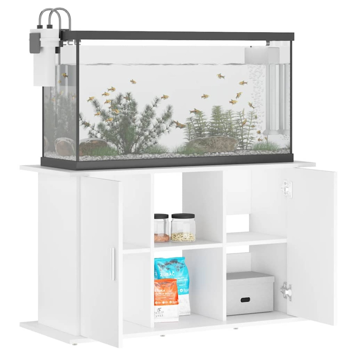 vidaXL Βάση Ενυδρείου Λευκή 101 x 41 x 58 εκ. από Επεξεργασμένο Ξύλο