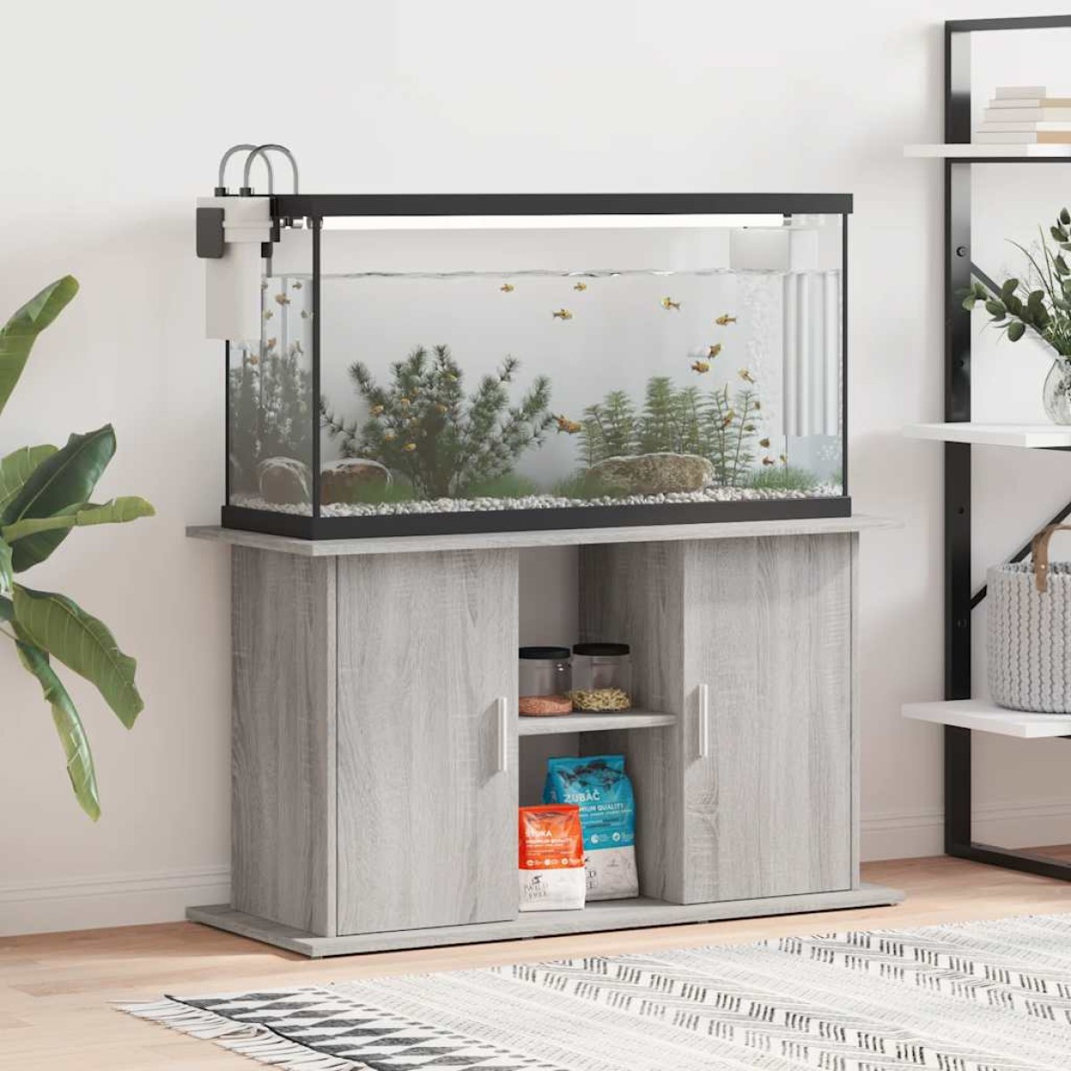 vidaXL Βάση Ενυδρείου Γκρι Sonoma 101x41x58 εκ. από Επεξεργασμένο Ξύλο