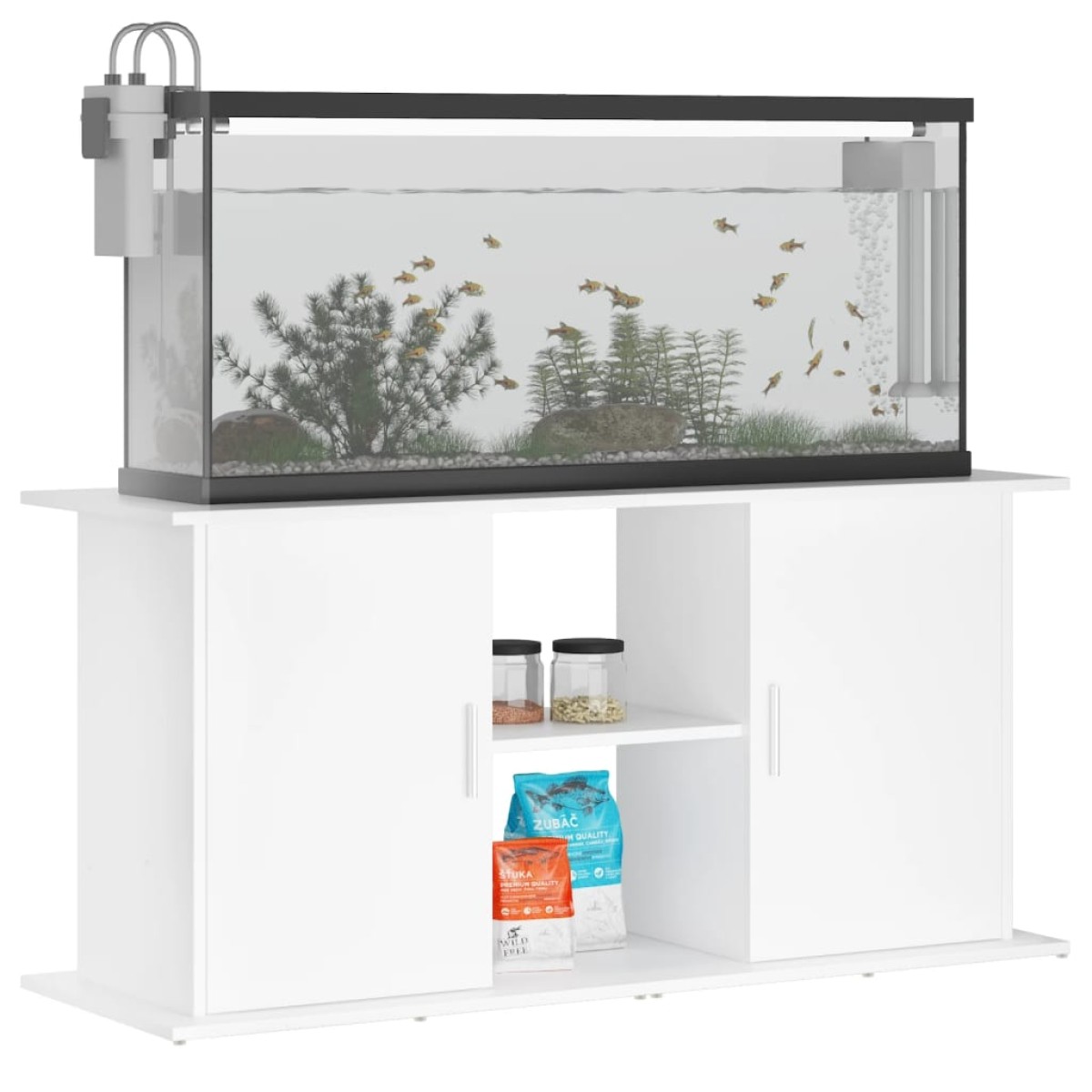 vidaXL Βάση Ενυδρείου Λευκή 121 x 41 x 58 εκ. από Επεξεργασμένο Ξύλο