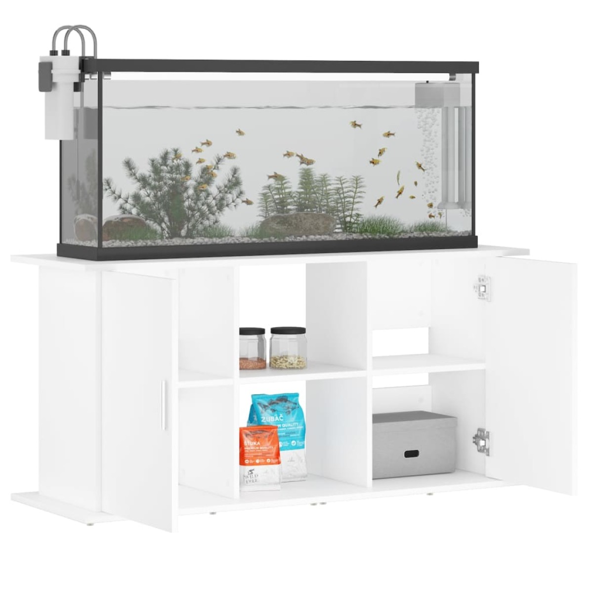 vidaXL Βάση Ενυδρείου Λευκή 121 x 41 x 58 εκ. από Επεξεργασμένο Ξύλο