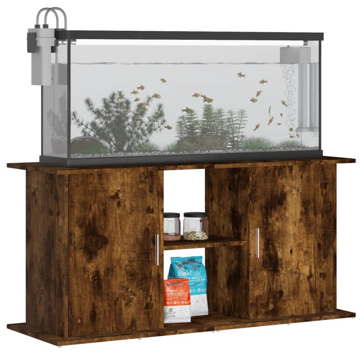 vidaXL Βάση Ενυδρείου Καπνιστή Δρυς 121x41x58 εκ. Επεξεργασμένο Ξύλο