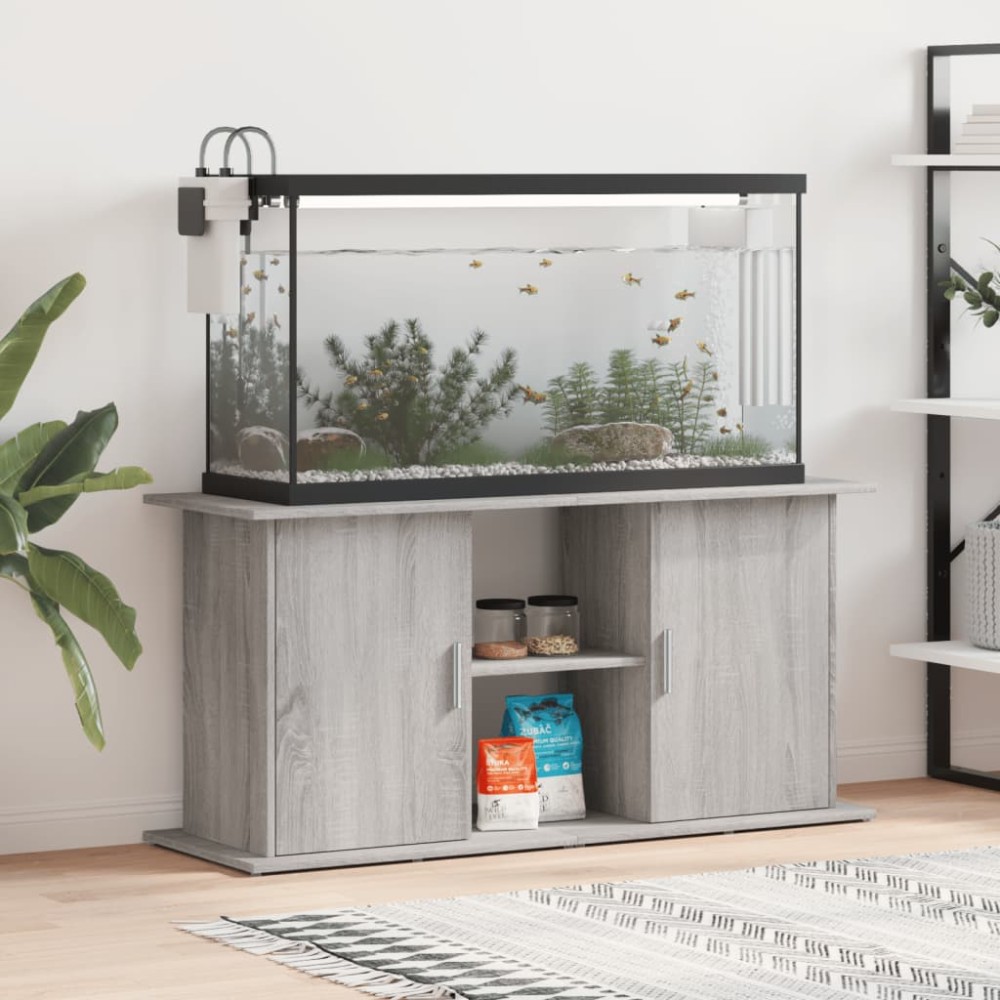 vidaXL Βάση Ενυδρείου Γκρι Sonoma 121x41x58 εκ. από Επεξεργασμένο Ξύλο