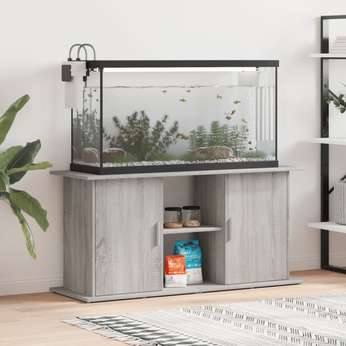 vidaXL Βάση Ενυδρείου Γκρι Sonoma 121x41x58 εκ. από Επεξεργασμένο Ξύλο