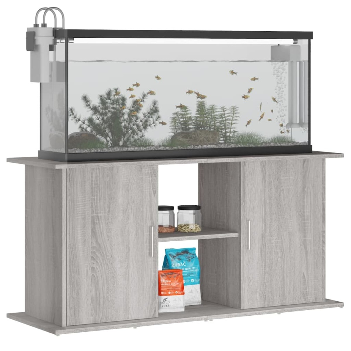 vidaXL Βάση Ενυδρείου Γκρι Sonoma 121x41x58 εκ. από Επεξεργασμένο Ξύλο