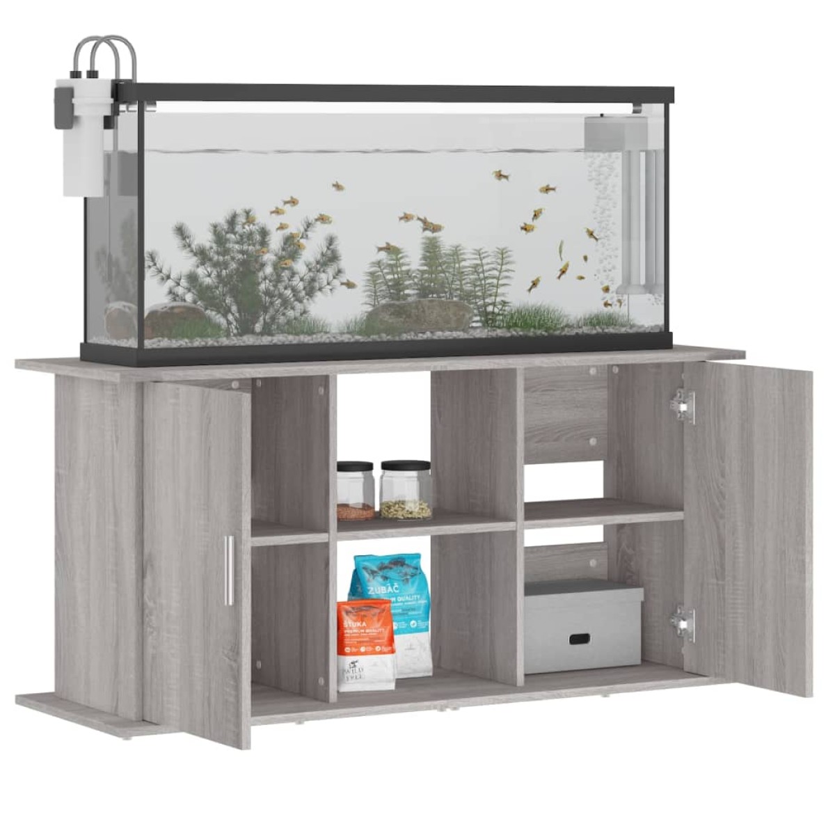 vidaXL Βάση Ενυδρείου Γκρι Sonoma 121x41x58 εκ. από Επεξεργασμένο Ξύλο