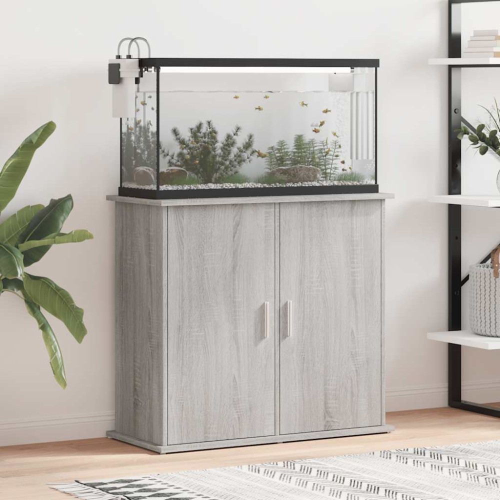 vidaXL Βάση Ενυδρείου Γκρι Sonoma 81x36x73 εκ. από Επεξεργασμένο Ξύλο