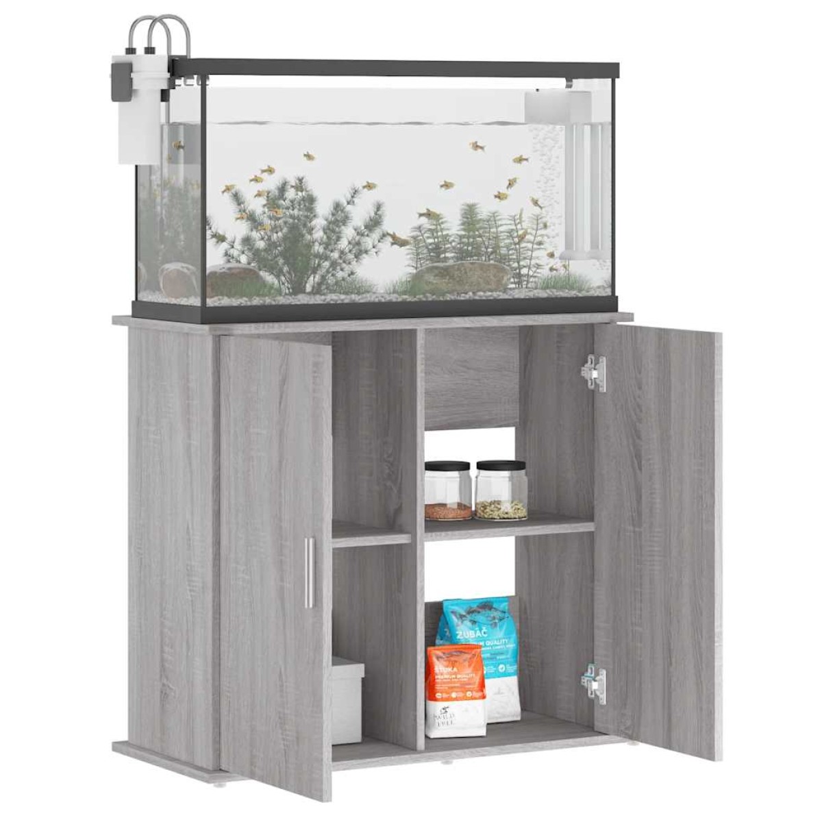 vidaXL Βάση Ενυδρείου Γκρι Sonoma 81x36x73 εκ. από Επεξεργασμένο Ξύλο
