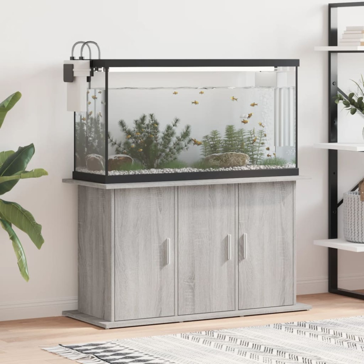 vidaXL Βάση Ενυδρείου Γκρι Sonoma 101x41x58 εκ. από Επεξεργασμένο Ξύλο