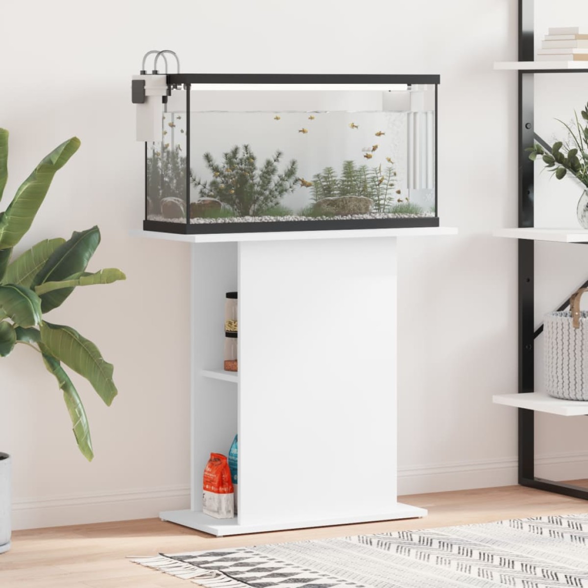 vidaXL Βάση Ενυδρείου Λευκή 36x75x72,5 εκ. από Επεξεργασμένο Ξύλο