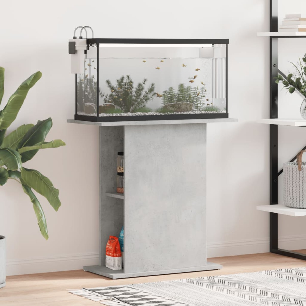 vidaXL Βάση Ενυδρείου Γκρι Σκυροδ. 36x75x72,5 εκ. Επεξεργασμένο Ξύλο