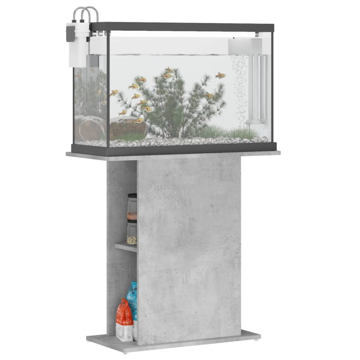 vidaXL Βάση Ενυδρείου Γκρι Σκυροδ. 36x75x72,5 εκ. Επεξεργασμένο Ξύλο
