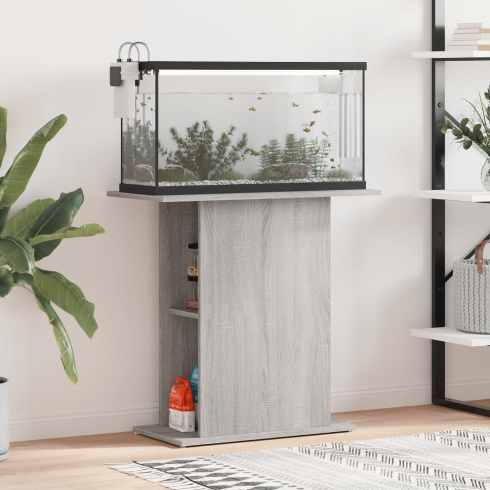 vidaXL Βάση Ενυδρείου Γκρι Sonoma 75x36x72,5 εκ. Επεξεργασμένο Ξύλο