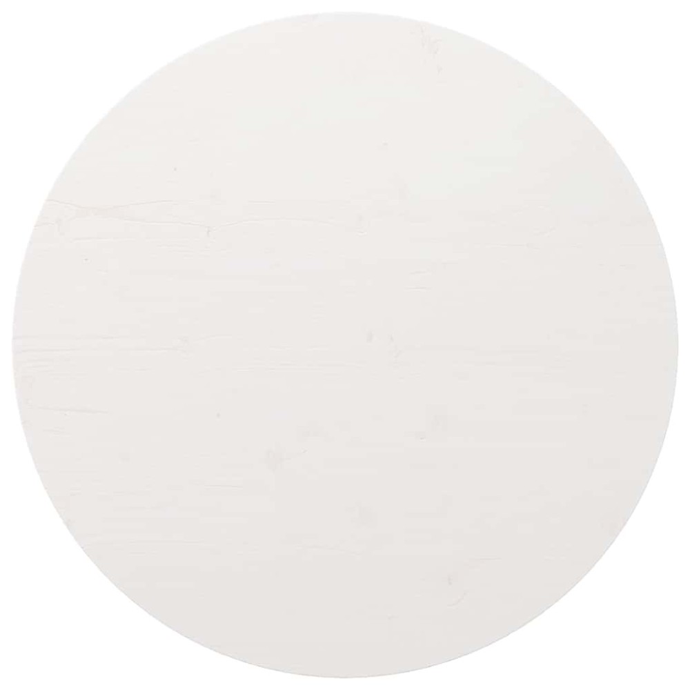vidaXL Επιφάνεια Τραπεζιού Στρογγυλή Λευκή Ø90x3 εκ. Μασίφ Ξύλο Πεύκου