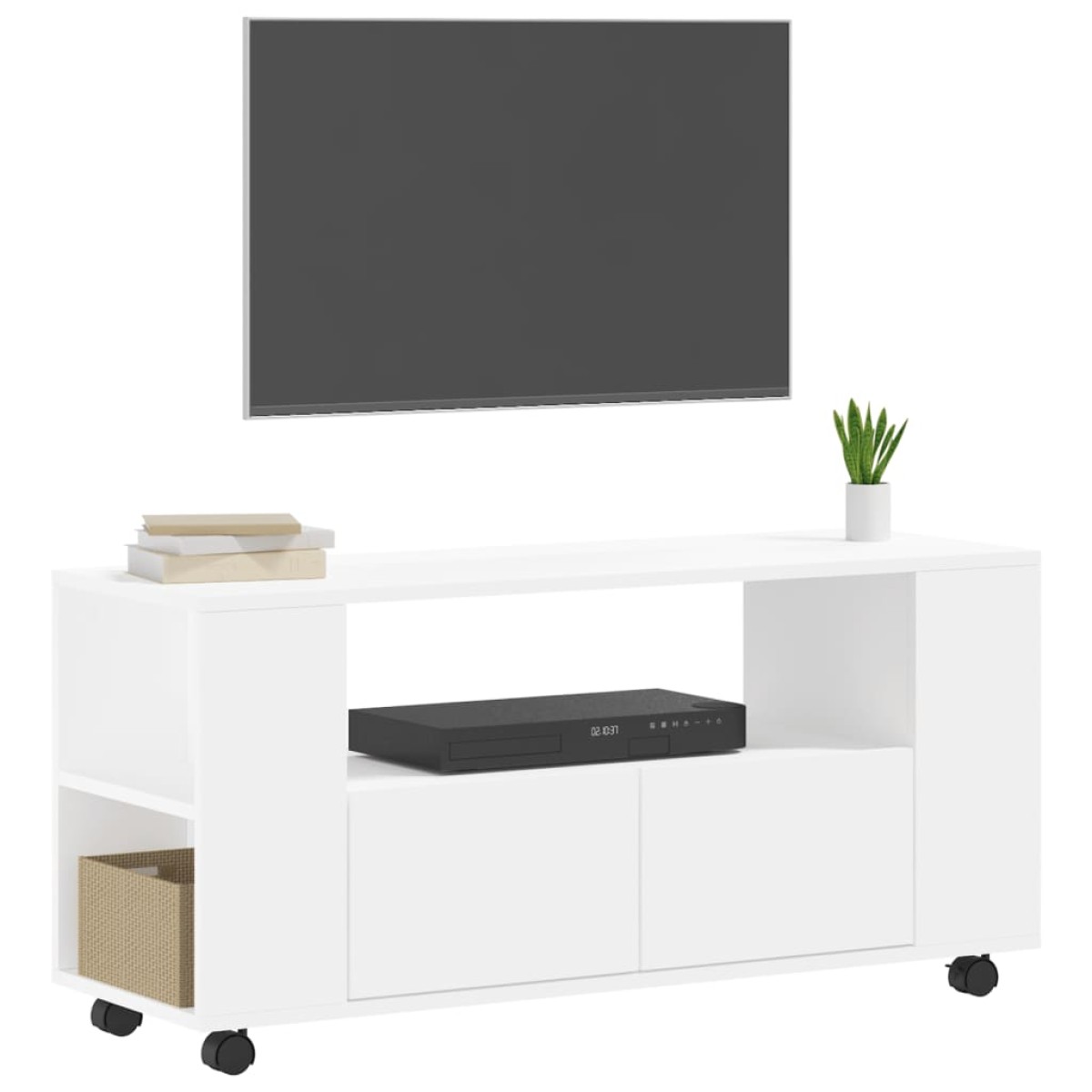 vidaXL Έπιπλο Τηλεόρασης Λευκό 102 x 34,5 x 43 εκ. Επεξεργασμένο Ξύλο