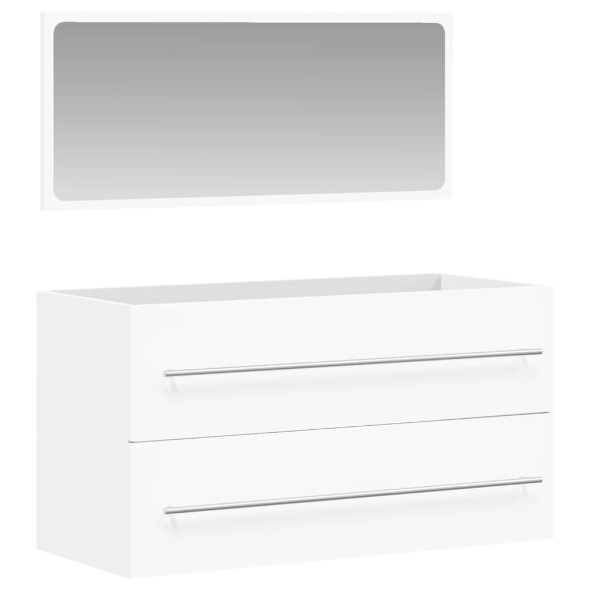 vidaXL Ντουλάπι Μπάνιου με Καθρέφτη Λευκό από Επεξεργασμένο Ξύλο
