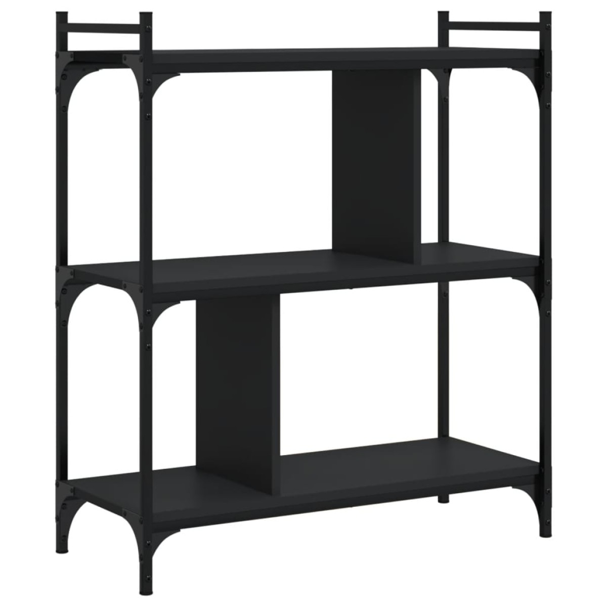 vidaXL Βιβλιοθήκη 3 Επιπέδων Μαύρη 76 x 32 x 88 εκ. από Επεξεργ. Ξύλο