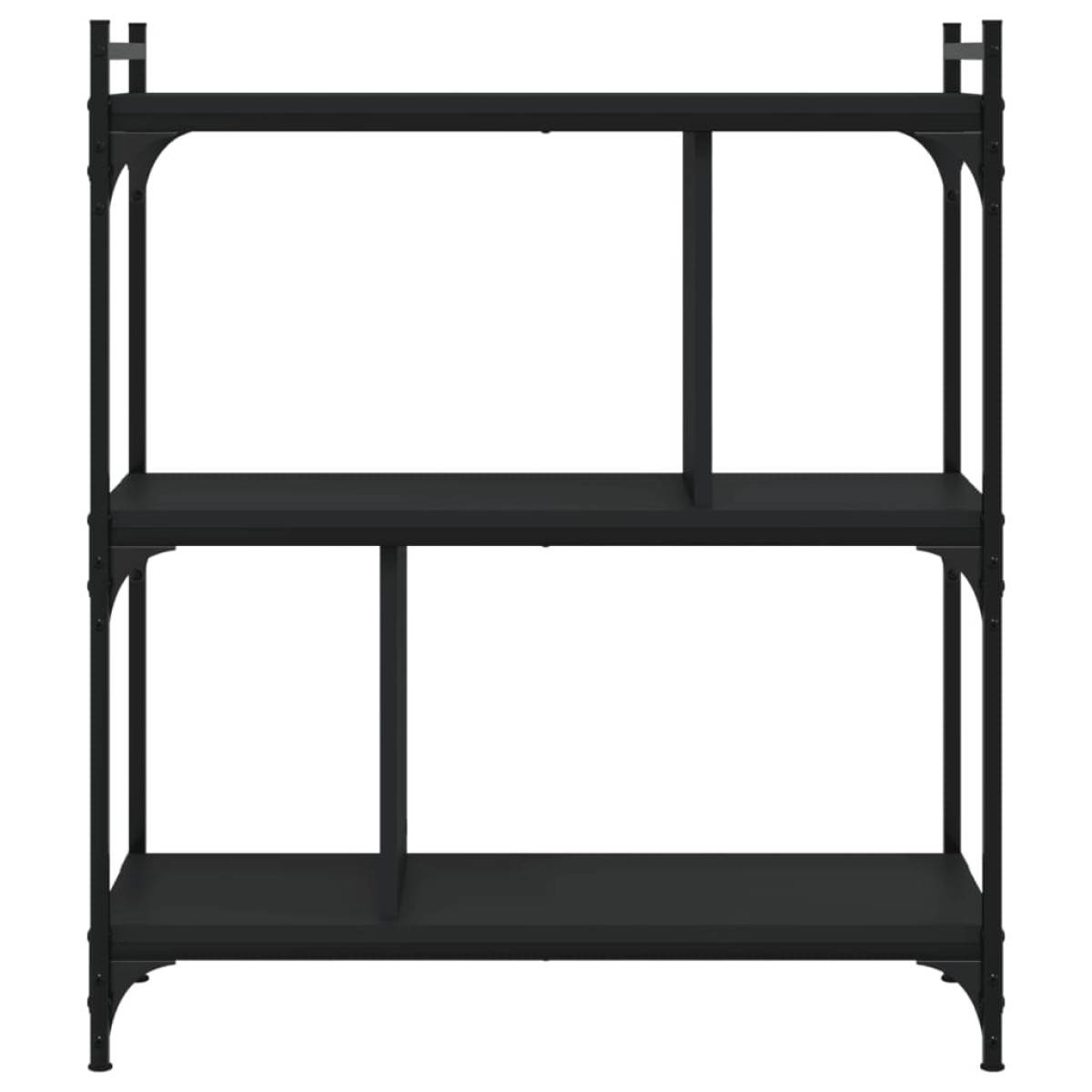 vidaXL Βιβλιοθήκη 3 Επιπέδων Μαύρη 76 x 32 x 88 εκ. από Επεξεργ. Ξύλο